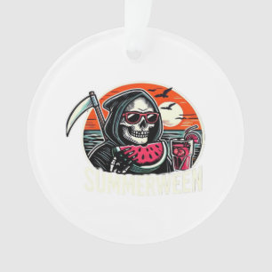 Adorno Happy Summerween Grim Reaper Watermelon Summer Hal