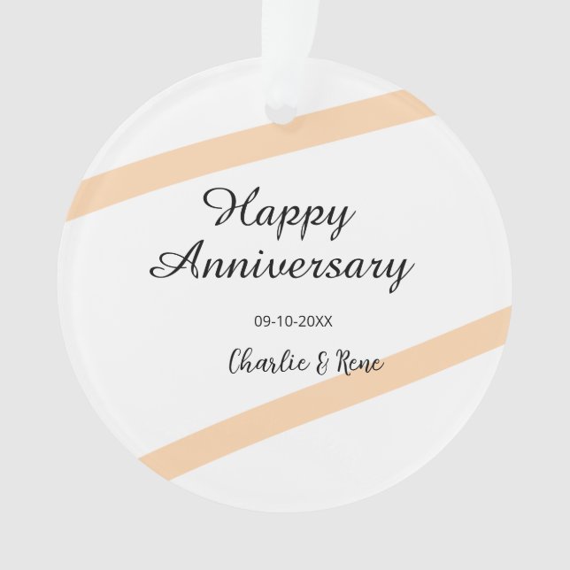 Adorno Happy wedding anniversary orange pastel lines name (Anverso)