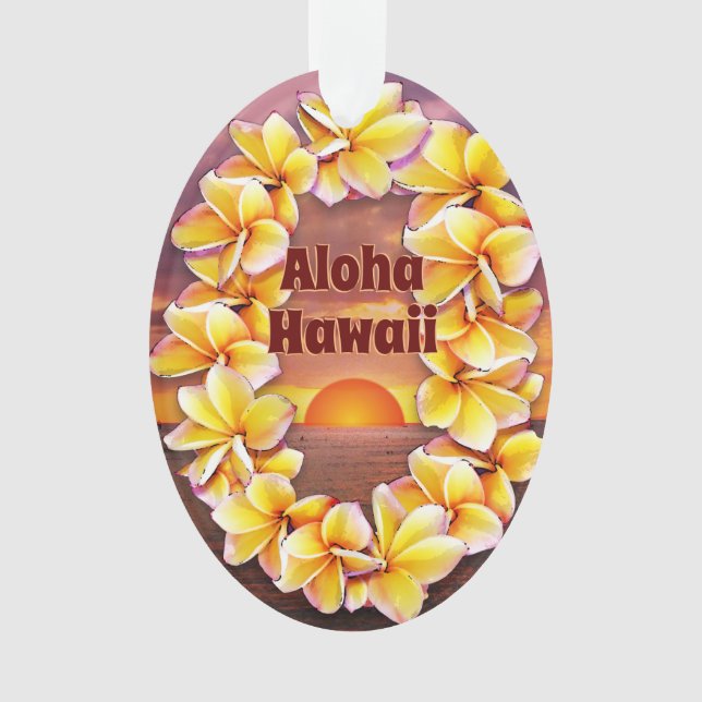 Adorno Hawai'i Lei con Aloha Acrylic (Anverso)
