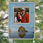 Adorno Haystack Rock Family Photo Cannon Beach Christmas<br><div class="desc">Haystack Rock Family Photo Cannon Beach Christmas Ornament.  Customize with your favorite Family Photo,  your Name and the Year..</div>