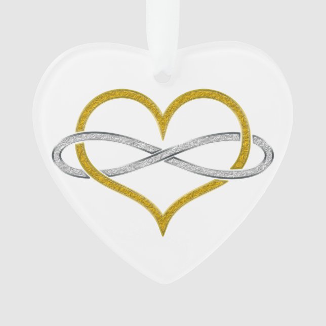 Adorno Heart Infinity Gold Silver (Anverso)