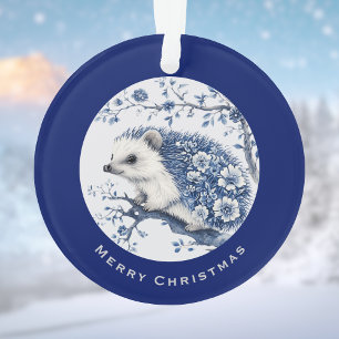 Adorno Hedgehog Chinoiserie Navidades Florales en toile a