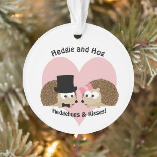 Adorno Hedgehugs and Kisses Cute Hedgehog Pareja