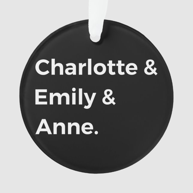 Adorno Hermanas Brontë I - Charlotte & Emily & Anne (Anverso)