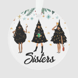Adorno ¡Hermanas! Mujeres negras, árbol negro de Navidad