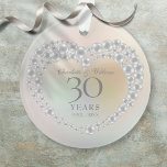 Adorno Hermosa foto de la Perla 30 en aniversario de Boda<br><div class="desc">Con un hermoso corazón de perlas y perlas,  esta moda de 30 años boda puede ser personalizada con su información especial de aniversario de perlas en un fondo perla y su foto al revés. Diseñado por Thisisnotme©</div>
