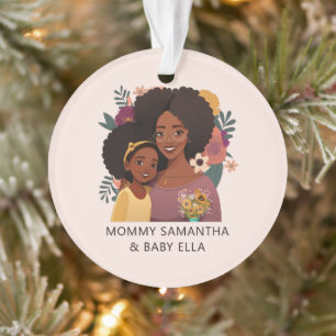 Adorno Hermosa mamá y hija negras (15)