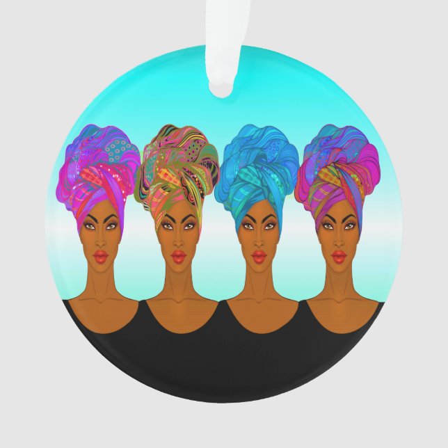 Adorno Hermosa mujer afroamericana (Anverso)