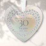 Adorno Hermosa Perla 30 Aniversario<br><div class="desc">Con un hermoso corazón de perlas y perlas,  esta moda de 30 años boda puede ser personalizada con su información especial de aniversario de perlas en un fondo de perlas. Diseñado por Thisisnotme©</div>