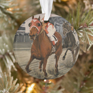 Adorno Hermoso caballo degusta a los dueños de la carrera