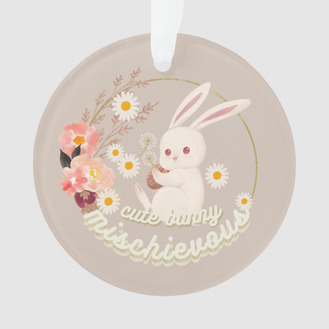 Adorno Hermoso conejito y flor (Anverso)