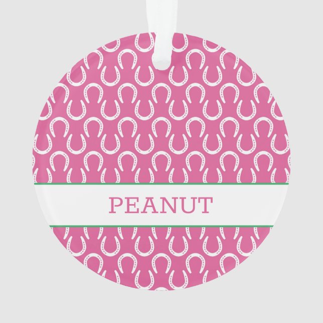 Adorno Herraduras Mascota rosado NOMBRE de caballo Foto K (Reverso)