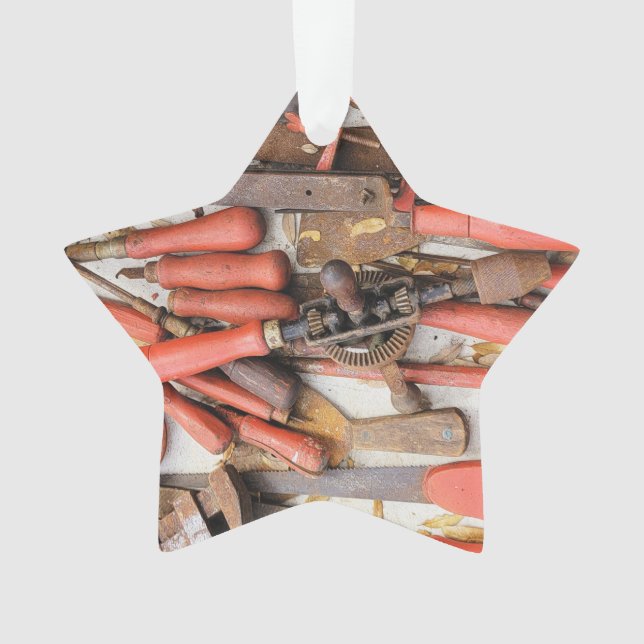 Adorno Herramientas Herramienta Antiguo Hombre Rojo Rústi (Anverso)