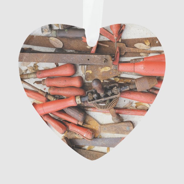 Adorno Herramientas Herramienta Antiguo Hombre Rojo Rústi (Reverso)