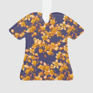Adorno hidrangea naranja y marina