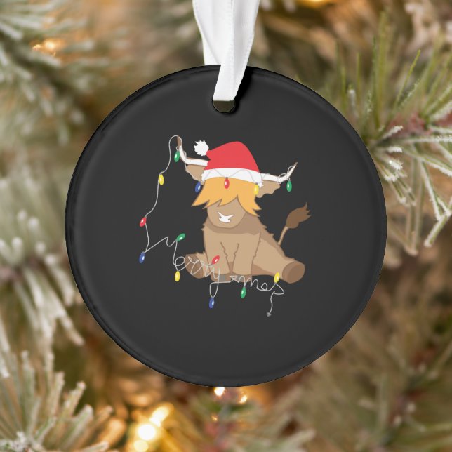 Adorno Highland cow christmas lights (Árbol)