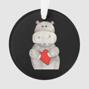 Adorno Hippo cutáneo Hipopótamo Sujeto corazón   Love Hip