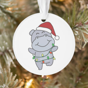 Adorno Hippo Navidades Animales de Invierno Hippos