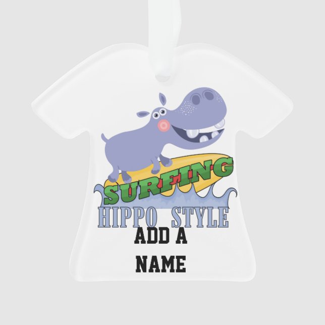 Adorno Hippopotamus de la persona que practica surf (Anverso)