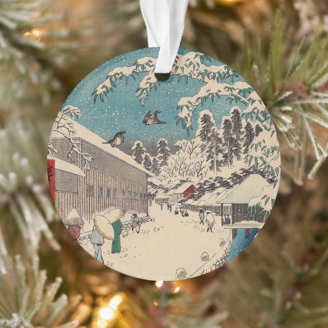 Adorno Hiroshige paisaje invernal de japón (Árbol)