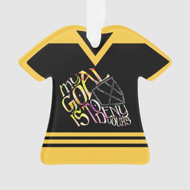 Adorno Hockey Goalie Word Máscara de arte Personalizable  (Anverso)