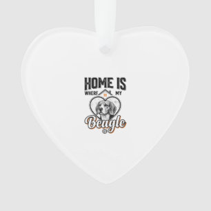 Adorno Hogar Es Donde Está Mi Beagle Diseño Vintage De Pe