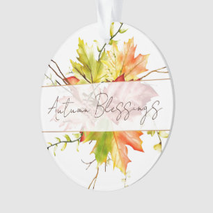 Adorno Hojas de arce de otoño con texto personalizado