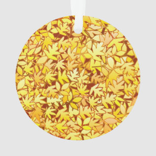 Adorno Hojas de otoño, amarillo dorado