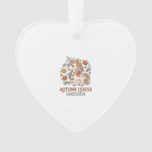 Adorno Hojas de Otoño Unicornio Diseño Gráfico Merch Unic