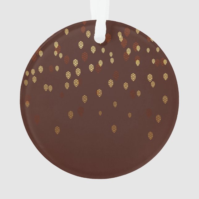 Adorno Hojas del oro del otoño/modelo de Pinecone (Reverso)