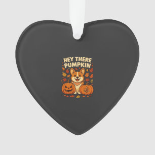 Adorno Hola Ahí Calabaza Corgi Halloween Calabazas Otoño