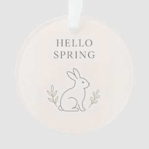 Adorno Hola Arte Minimalista de Conejo de Primavera Línea