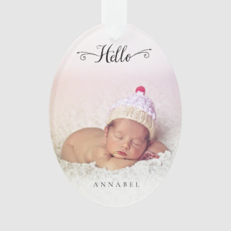 Adorno Hola Chica de Recién nacido Foto personalizada