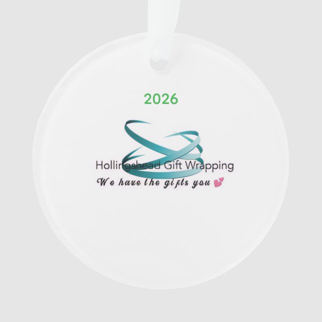 Adorno Hollingshead Gift Wrapping 2026 Christmas Ornament (Anverso)