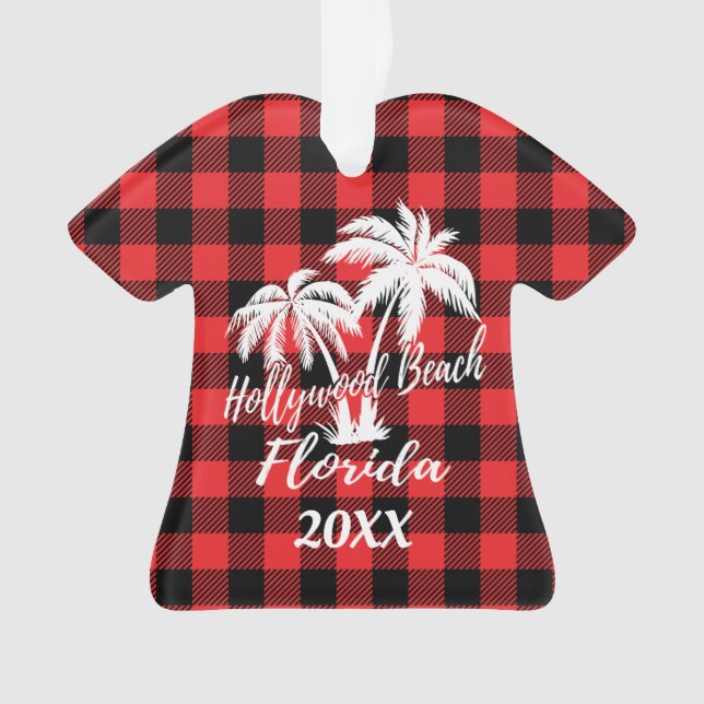 Adorno Hollywood Beach Florida Palm Trees Personalizados (Anverso)