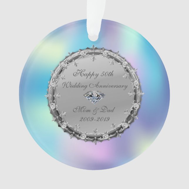 Adorno Holografía de diamantes 50° aniversario Boda (Anverso)