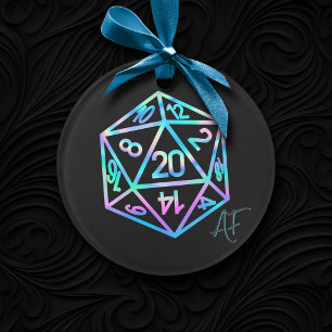 Adorno Holograma D20 Crit AF PnP Tabletop Gamer Dice