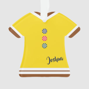 Adorno Hombre de pan de jengibre con Navidades amarillos 