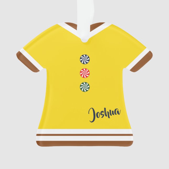 Adorno Hombre de pan de jengibre con Navidades amarillos  (Anverso)