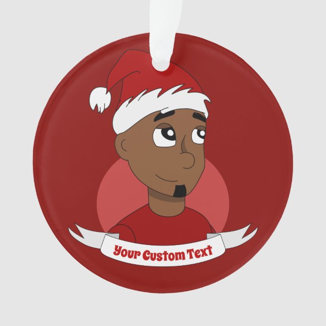 Adorno Hombre sonriente Navidades personalizado Ornament (Anverso)