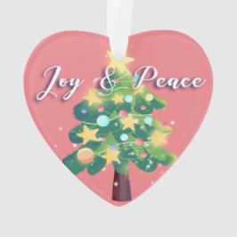 Adorno Hope Love Joy Peace Carton Christmas Tree Pink