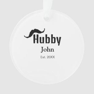 Adorno Hubby marido agregar nombre fecha año bigote simpl