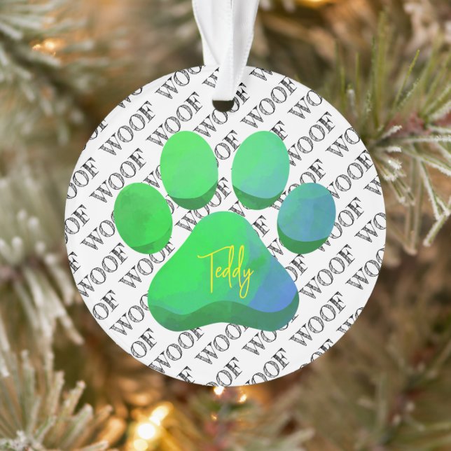 Adorno Huella de perro NOMBRE DEL PERRO Patrón moderno di (Árbol)