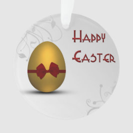 Adorno Huevo de Pascua Dorada con el patrón de Swirl Flor