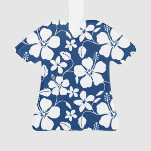 ADORNO HULA HAWAIANA (HIBISCO) AZUL MARINO