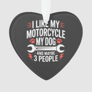 Adorno Humor de Dueño de Perro en Motocicleta