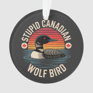 Adorno Humor estúpido de lobo pájaro canadiense somorgujo