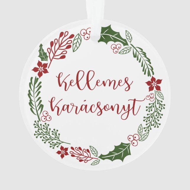 Adorno Hungría Feliz Navidad a Kellemes Karácsonyt (Reverso)