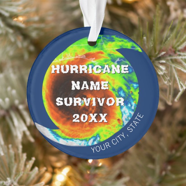 Adorno HURRICANO SURVIVOR conmemorativo personalizado (Árbol)