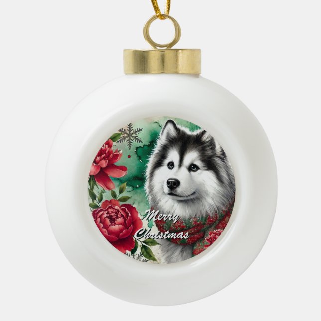 Adorno Husky Christmas Dreams o Memorial (Anverso)
